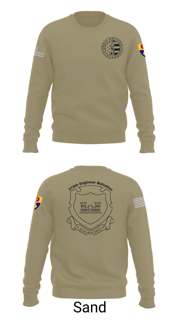 Crew Neck Sweatshirt, 132d MRBC, 579th EN BN, 49th MP DIV, , Teamtime, Team time, sublimation, custom sports apparel, team uniforms, spirit wear, spiritwear, sports uniforms, custom shirts, team store, custom team store, fundraiser sports, apparel fundraiser