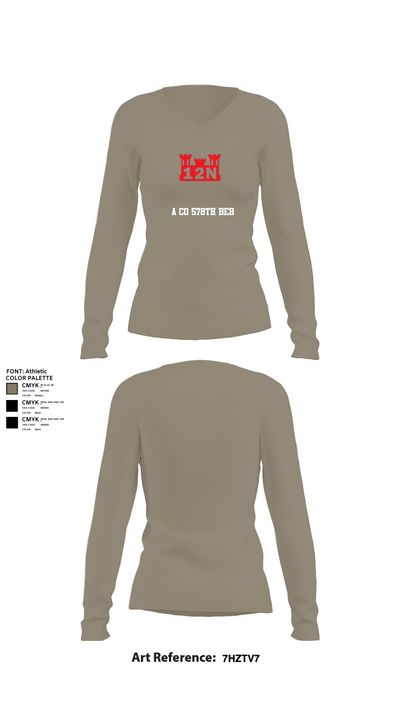 A co 578th BEB 4198260 Women's Long Sleeve V-neck Shirt - 59