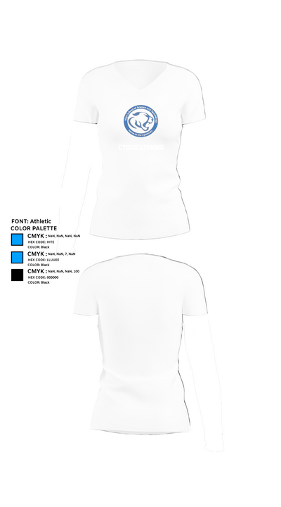 Cybercatsmmg 92018720 Women's Short Sleeve V-neck Shirt - 18