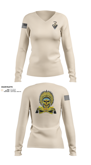 Womens Long Sleeve Vneck Shirt, Nightmare PLT, , Teamtime, Team time, sublimation, custom sports apparel, team uniforms, spirit wear, spiritwear, sports uniforms, custom shirts, team store, custom team store, fundraiser sports, apparel fundraiser