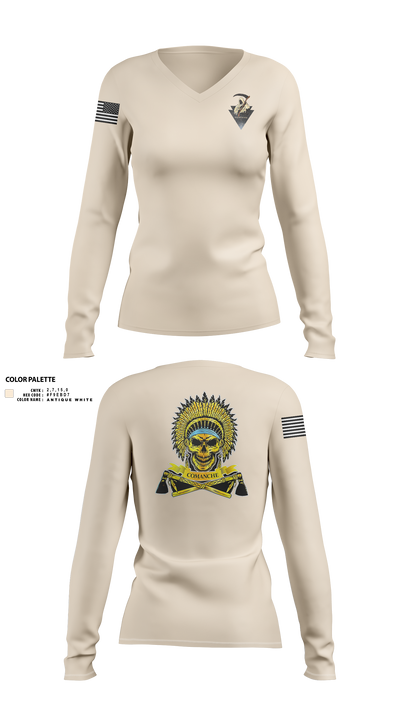 Nightmare PLT 23917777 Women's Long Sleeve V-neck Shirt - 2