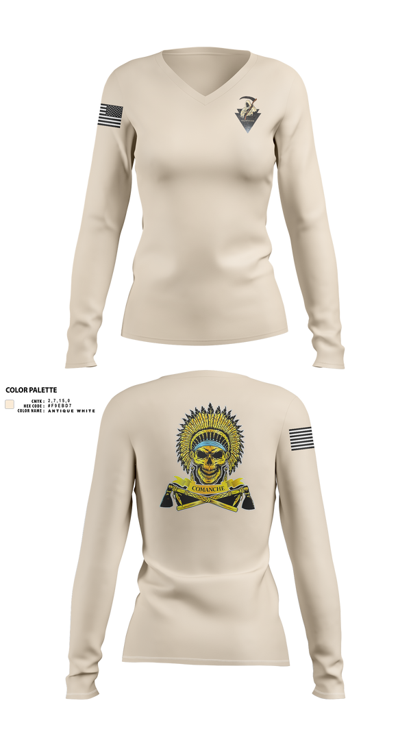 Womens Long Sleeve Vneck Shirt, Nightmare PLT, , Teamtime, Team time, sublimation, custom sports apparel, team uniforms, spirit wear, spiritwear, sports uniforms, custom shirts, team store, custom team store, fundraiser sports, apparel fundraiser