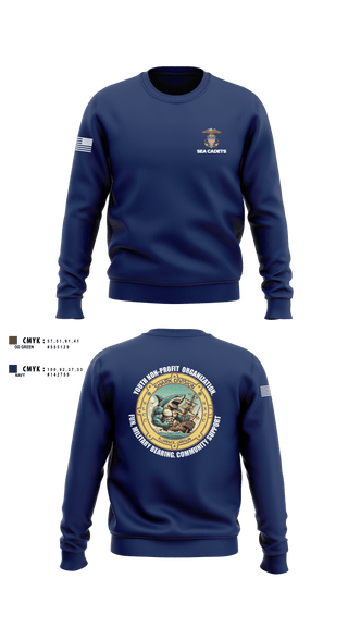 Crew Neck Sweatshirt, US Naval Sea Cadets Shark Division, , Teamtime, Team time, sublimation, custom sports apparel, team uniforms, spirit wear, spiritwear, sports uniforms, custom shirts, team store, custom team store, fundraiser sports, apparel fundraiser
