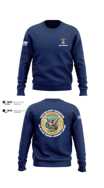 US Naval Sea Cadets Shark Division 57906218 Crew Neck Sweatshirt - 4