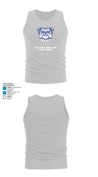 Tank Top, Bate Middle School (John W. Bate) Baseball, Baseball, Teamtime, Team time, sublimation, custom sports apparel, team uniforms, spirit wear, spiritwear, sports uniforms, custom shirts, team store, custom team store, fundraiser sports, apparel fundraiser