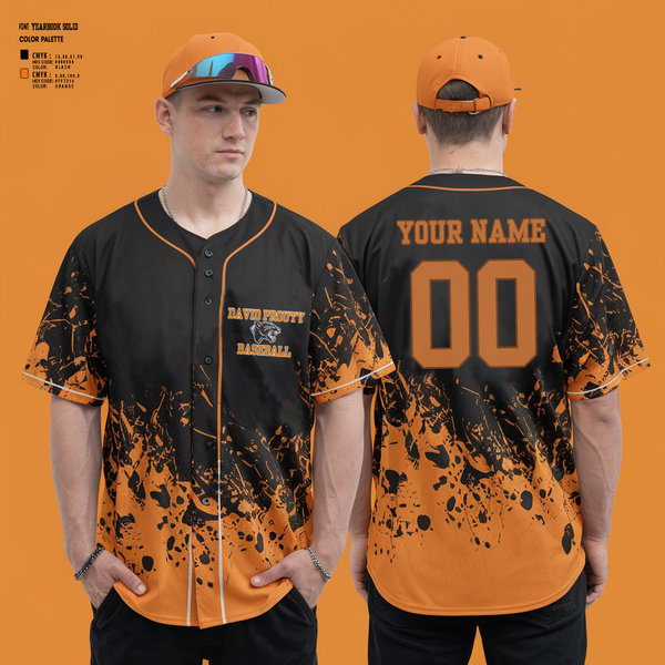 Full Button Baseball Jersey, David Prouty Panthers Baseball, Baseball, Teamtime, Team time, sublimation, custom sports apparel, team uniforms, spirit wear, spiritwear, sports uniforms, custom shirts, team store, custom team store, fundraiser sports, apparel fundraiser