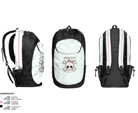 Gear Bag, Cycopaths, Cycling, Teamtime, Team time, sublimation, custom sports apparel, team uniforms, spirit wear, spiritwear, sports uniforms, custom shirts, team store, custom team store, fundraiser sports, apparel fundraiser
