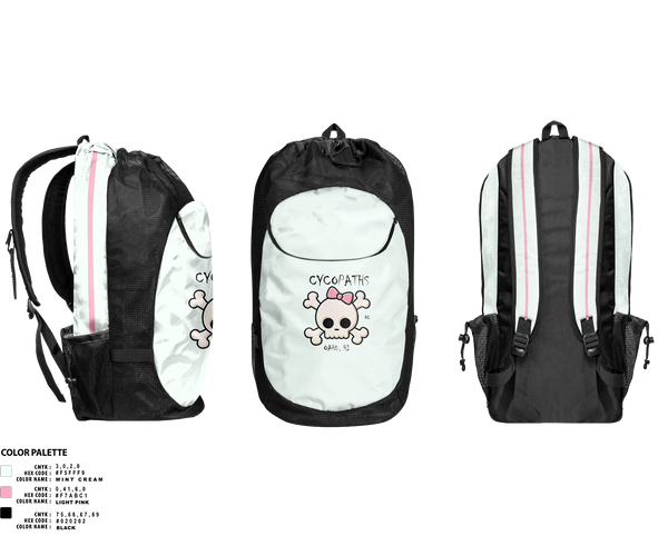 Gear Bag, Cycopaths, Cycling, Teamtime, Team time, sublimation, custom sports apparel, team uniforms, spirit wear, spiritwear, sports uniforms, custom shirts, team store, custom team store, fundraiser sports, apparel fundraiser