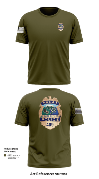 Short Sleeve Performance Shirt, KAUAI POLICE DEPT, , Teamtime, Team time, sublimation, custom sports apparel, team uniforms, spirit wear, spiritwear, sports uniforms, custom shirts, team store, custom team store, fundraiser sports, apparel fundraiser