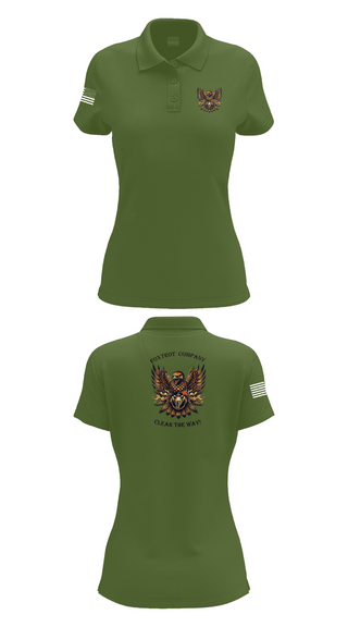 Womens Short Sleeve Performance Polo, Foxtrot Company, 832nd OD BN, Army, Teamtime, Team time, sublimation, custom sports apparel, team uniforms, spirit wear, spiritwear, sports uniforms, custom shirts, team store, custom team store, fundraiser sports, apparel fundraiser