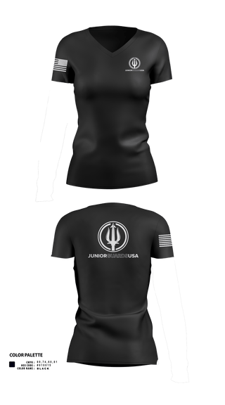 Womens Short Sleeve Vneck Shirt, Junior Guards USA, Swimming, Teamtime, Team time, sublimation, custom sports apparel, team uniforms, spirit wear, spiritwear, sports uniforms, custom shirts, team store, custom team store, fundraiser sports, apparel fundraiser