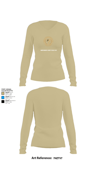 Womens Long Sleeve Vneck Shirt, Montgomery County Police CNT, , Teamtime, Team time, sublimation, custom sports apparel, team uniforms, spirit wear, spiritwear, sports uniforms, custom shirts, team store, custom team store, fundraiser sports, apparel fundraiser