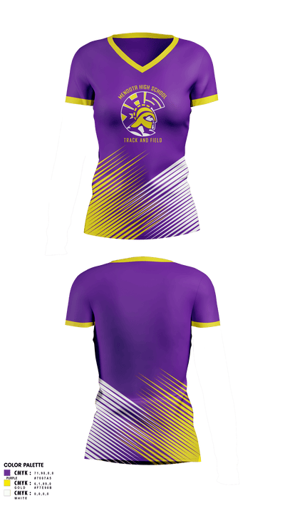 Mendota High School Track and Field 70023215 Women's Short Sleeve V-neck Shirt - 1