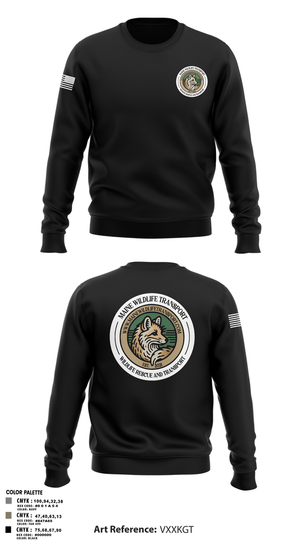 Crew Neck Sweatshirt, Maine Wildlife Transport, , Teamtime, Team time, sublimation, custom sports apparel, team uniforms, spirit wear, spiritwear, sports uniforms, custom shirts, team store, custom team store, fundraiser sports, apparel fundraiser