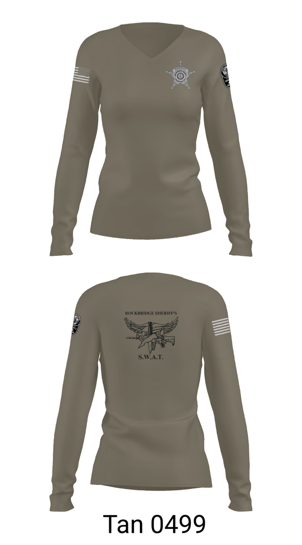 Womens Long Sleeve Vneck Shirt, Rockbridge County SWAT, , Teamtime, Team time, sublimation, custom sports apparel, team uniforms, spirit wear, spiritwear, sports uniforms, custom shirts, team store, custom team store, fundraiser sports, apparel fundraiser