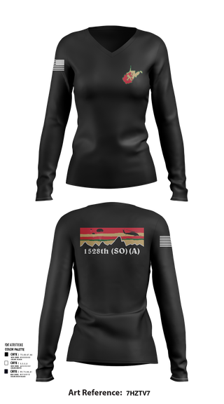 Womens Long Sleeve Vneck Shirt, 1528th FSC (SO) (A), , Teamtime, Team time, sublimation, custom sports apparel, team uniforms, spirit wear, spiritwear, sports uniforms, custom shirts, team store, custom team store, fundraiser sports, apparel fundraiser