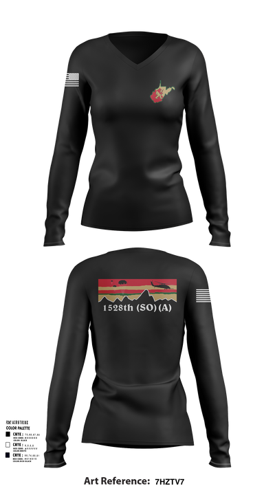 1528th FSC (SO) (A) 11146536 Women's Long Sleeve V-neck Shirt - 101