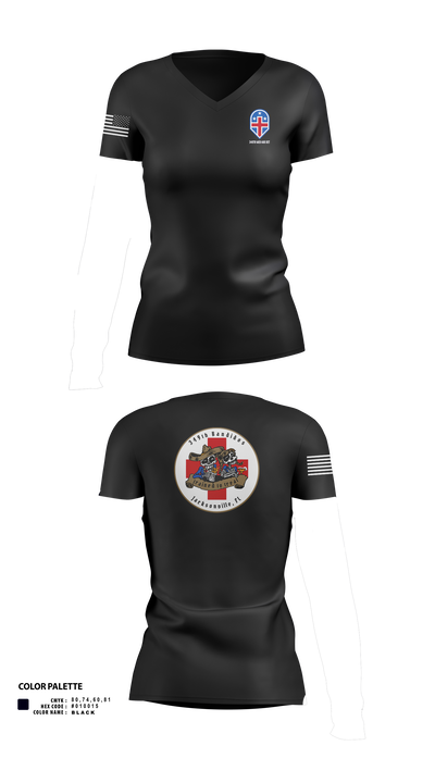 349th Medical Augmentation Det. 9744755 Women's Short Sleeve V-neck Shirt - 1