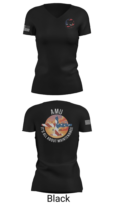 910th AMXS 63315708 Women's Short Sleeve V-neck Shirt - 28
