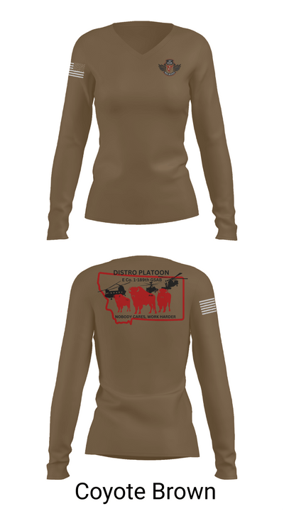 E co. 1-189th 4920111 Women's Long Sleeve V-neck Shirt - 16