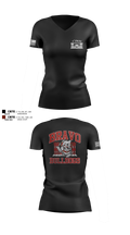 Bravo Company “Bulldogs” 31st Engineer Battalion 91447839 Women's Short Sleeve V-neck Shirt - 2