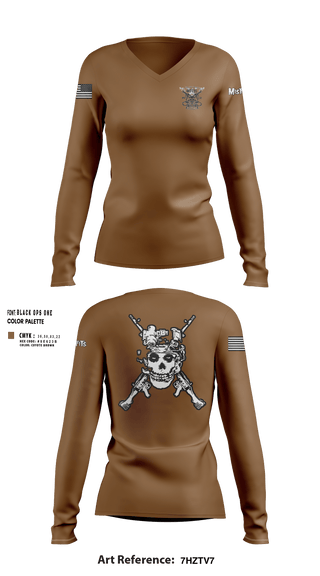 Womens Long Sleeve Vneck Shirt, 40th Military Police, , Teamtime, Team time, sublimation, custom sports apparel, team uniforms, spirit wear, spiritwear, sports uniforms, custom shirts, team store, custom team store, fundraiser sports, apparel fundraiser