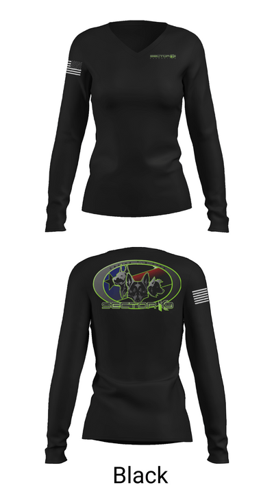 Sector K9 Foundation 85610230 Women's Long Sleeve V-neck Shirt - 35