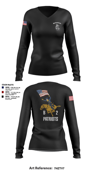 Womens Long Sleeve Vneck Shirt, B2 Patriots sports, Army, Teamtime, Team time, sublimation, custom sports apparel, team uniforms, spirit wear, spiritwear, sports uniforms, custom shirts, team store, custom team store, fundraiser sports, apparel fundraiser