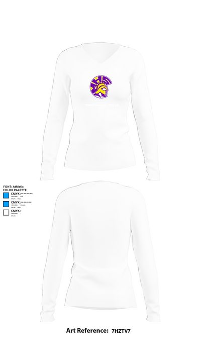 Mendota High School Track and Field 70023215 Women's Long Sleeve V-neck Shirt - 15