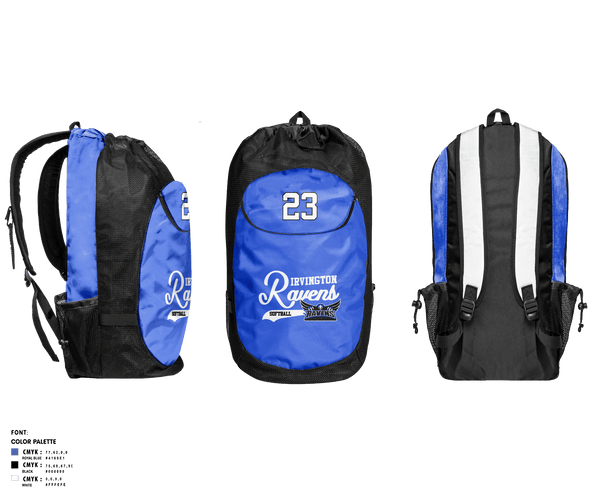 Gear Bag, Irvington Preparatory Academy Softball, Softball, Teamtime, Team time, sublimation, custom sports apparel, team uniforms, spirit wear, spiritwear, sports uniforms, custom shirts, team store, custom team store, fundraiser sports, apparel fundraiser