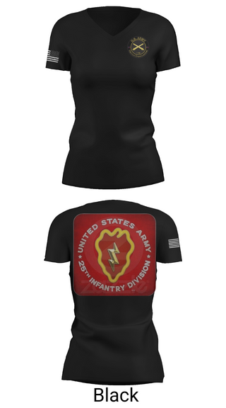 Womens Short Sleeve Vneck Shirt, 25th infantry division C-Btry 1/8 FA, , Teamtime, Team time, sublimation, custom sports apparel, team uniforms, spirit wear, spiritwear, sports uniforms, custom shirts, team store, custom team store, fundraiser sports, apparel fundraiser