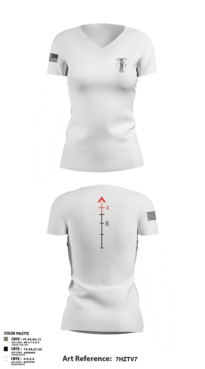 WIARNG Marksmanship 12854544 Women's Short Sleeve V-neck Shirt - 109