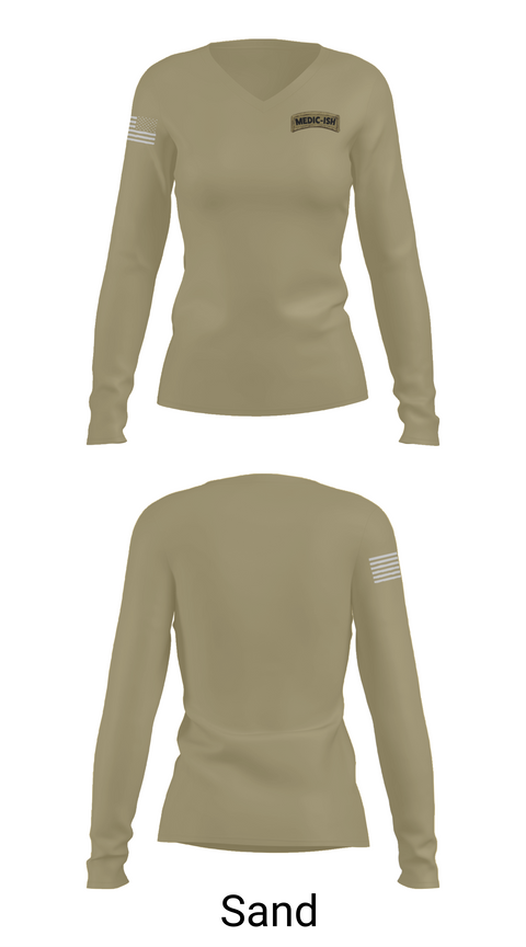 Womens Long Sleeve Vneck Shirt, 111th Sustainment Brigade, , Teamtime, Team time, sublimation, custom sports apparel, team uniforms, spirit wear, spiritwear, sports uniforms, custom shirts, team store, custom team store, fundraiser sports, apparel fundraiser