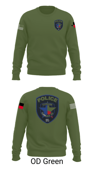 Crew Neck Sweatshirt, Cypress- Fairbanks ISD Police Department, Police, Teamtime, Team time, sublimation, custom sports apparel, team uniforms, spirit wear, spiritwear, sports uniforms, custom shirts, team store, custom team store, fundraiser sports, apparel fundraiser