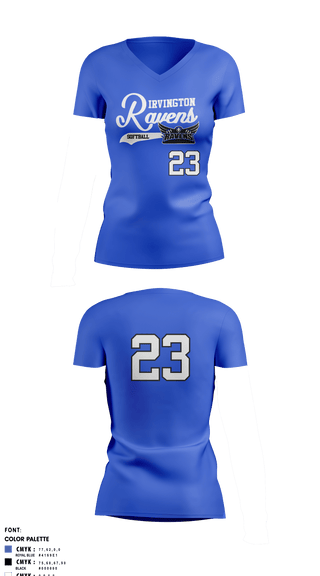 Womens Short Sleeve Vneck Shirt, Irvington Preparatory Academy Softball, Softball, Teamtime, Team time, sublimation, custom sports apparel, team uniforms, spirit wear, spiritwear, sports uniforms, custom shirts, team store, custom team store, fundraiser sports, apparel fundraiser