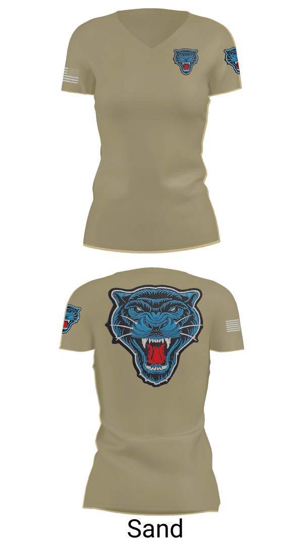 Womens Short Sleeve Vneck Shirt, Blue Panthers, , Teamtime, Team time, sublimation, custom sports apparel, team uniforms, spirit wear, spiritwear, sports uniforms, custom shirts, team store, custom team store, fundraiser sports, apparel fundraiser