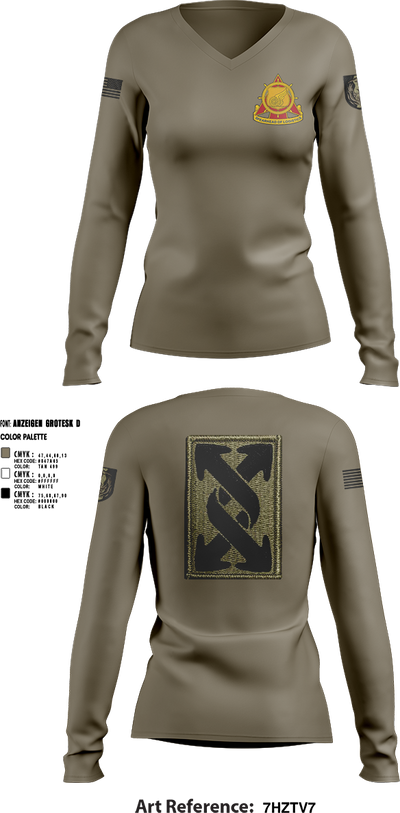 441st transportation company 24339398 Women's Long Sleeve V-neck Shirt - 2