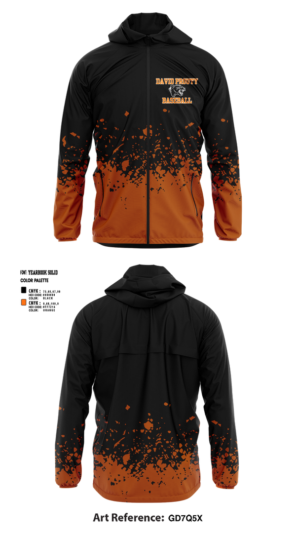 Windbreaker, David Prouty Panthers Baseball, Baseball, Teamtime, Team time, sublimation, custom sports apparel, team uniforms, spirit wear, spiritwear, sports uniforms, custom shirts, team store, custom team store, fundraiser sports, apparel fundraiser