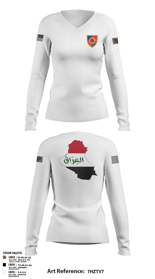 Womens Long Sleeve Vneck Shirt, 617th MP DET, , Teamtime, Team time, sublimation, custom sports apparel, team uniforms, spirit wear, spiritwear, sports uniforms, custom shirts, team store, custom team store, fundraiser sports, apparel fundraiser