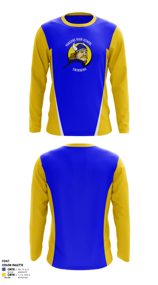 Long Sleeve Performance Shirt, Parsons High School Swimming, Swimming, Teamtime, Team time, sublimation, custom sports apparel, team uniforms, spirit wear, spiritwear, sports uniforms, custom shirts, team store, custom team store, fundraiser sports, apparel fundraiser