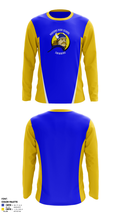 Parsons High School Swimming 23656588 Long Sleeve Performance Shirt 3
