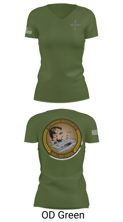 CVN 72 Abraham Lincoln 88368148 Women's Short Sleeve V-neck Shirt - 46