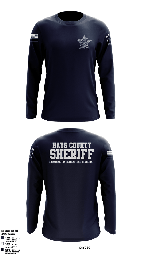Long Sleeve Performance Shirt, Hays County Sheriff's Office - CID, , Teamtime, Team time, sublimation, custom sports apparel, team uniforms, spirit wear, spiritwear, sports uniforms, custom shirts, team store, custom team store, fundraiser sports, apparel fundraiser