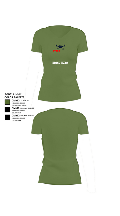 DRONE RECON 39947592 Women's Short Sleeve V-neck Shirt - 20