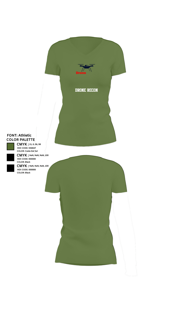 Womens Short Sleeve Vneck Shirt, DRONE RECON, , Teamtime, Team time, sublimation, custom sports apparel, team uniforms, spirit wear, spiritwear, sports uniforms, custom shirts, team store, custom team store, fundraiser sports, apparel fundraiser