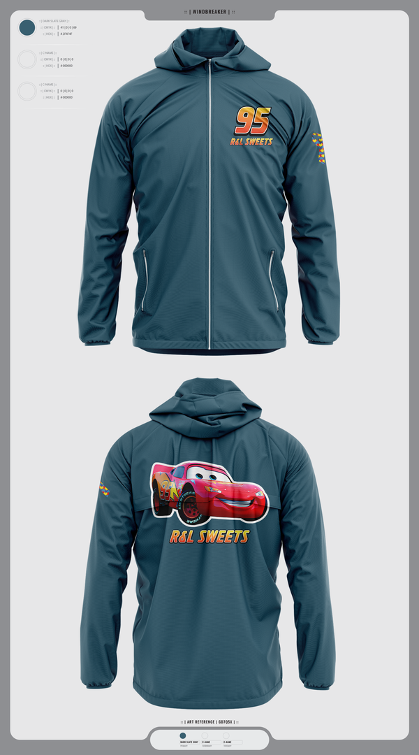 Windbreaker, R&L Sweets, Track & Field, Teamtime, Team time, sublimation, custom sports apparel, team uniforms, spirit wear, spiritwear, sports uniforms, custom shirts, team store, custom team store, fundraiser sports, apparel fundraiser