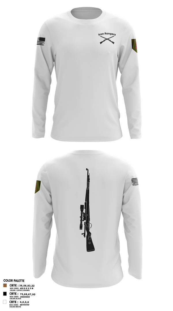 Long Sleeve Performance Shirt, Iron Rangers, Army, Teamtime, Team time, sublimation, custom sports apparel, team uniforms, spirit wear, spiritwear, sports uniforms, custom shirts, team store, custom team store, fundraiser sports, apparel fundraiser