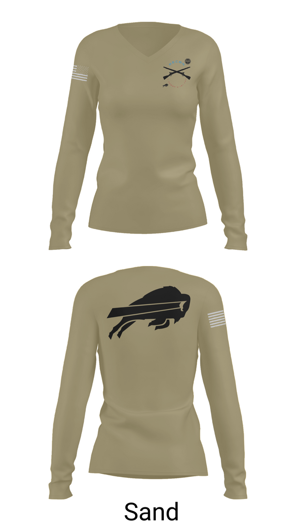 Womens Long Sleeve Vneck Shirt, C TRP 2-101 CAV, , Teamtime, Team time, sublimation, custom sports apparel, team uniforms, spirit wear, spiritwear, sports uniforms, custom shirts, team store, custom team store, fundraiser sports, apparel fundraiser