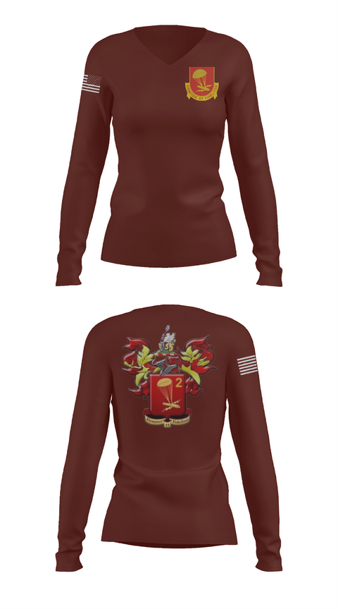 Womens Long Sleeve Vneck Shirt, 2-377 PFAR, Army, Teamtime, Team time, sublimation, custom sports apparel, team uniforms, spirit wear, spiritwear, sports uniforms, custom shirts, team store, custom team store, fundraiser sports, apparel fundraiser