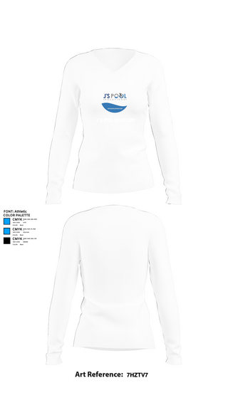 Womens Long Sleeve Vneck Shirt, J’s Pool Solutions, , Teamtime, Team time, sublimation, custom sports apparel, team uniforms, spirit wear, spiritwear, sports uniforms, custom shirts, team store, custom team store, fundraiser sports, apparel fundraiser